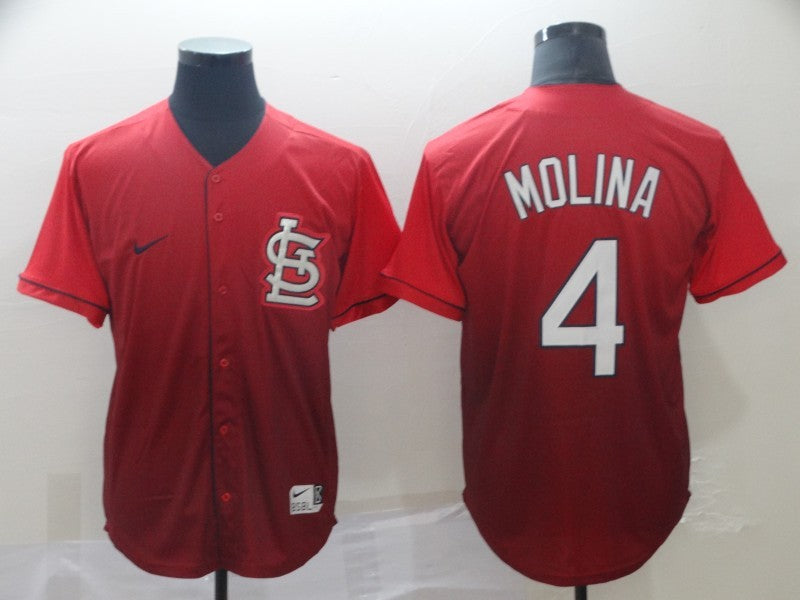 Men's St. Louis Cardinals Yadier Molina #4 Red Stitched Jersey
